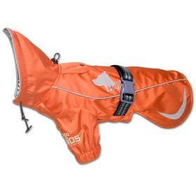 Dog Helios 'Ice-Breaker' Extendable Hooded Dog Coat w/ Heat Reflective Tech (Color: Orange, size: large)